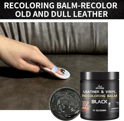 Leather Repair Kit Recoloring Balm Cleaner Conditioner Waterproof Beeswax Oil for Car Seat Furniture Couch Shoe Leather Vinyl(Medium Brown)