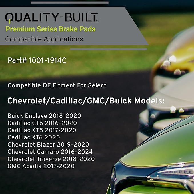 Premium Ceramic Rear Brake Pads (1001-1914C) Compatible with 2016-2024 Buick/Cadillac/Chevrolet/GMC (Acadia/Blazer/Camaro/CT6/Enclave/Traverse/XT5/XT6)