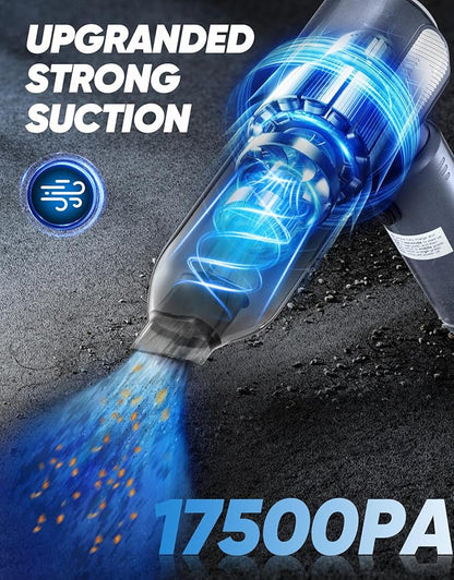 Mini Vacuum Cleaner, Cordless Car Vacuum, 17500PA High Suction, 3 in 1 Handheld Vacuum, Vacuuming, Blowing, Inflating, Deflation, Portable Vaccum with HEPA Filter for Cars,Desktop,Home SW106