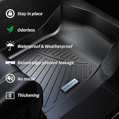 Floor Mats for 2024 2025 KIA K4,TPE All Weather Protection Car Floor Liners-Black