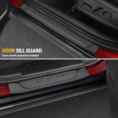 Floor Mats Set for 2023-2025 2026 Kia Sportage Gas, Full Coverage All Weather Floor Mats Cargo Mat with Backrest Protectors & Door Sill Guards for Sportage Accessories (No for Hybrid)