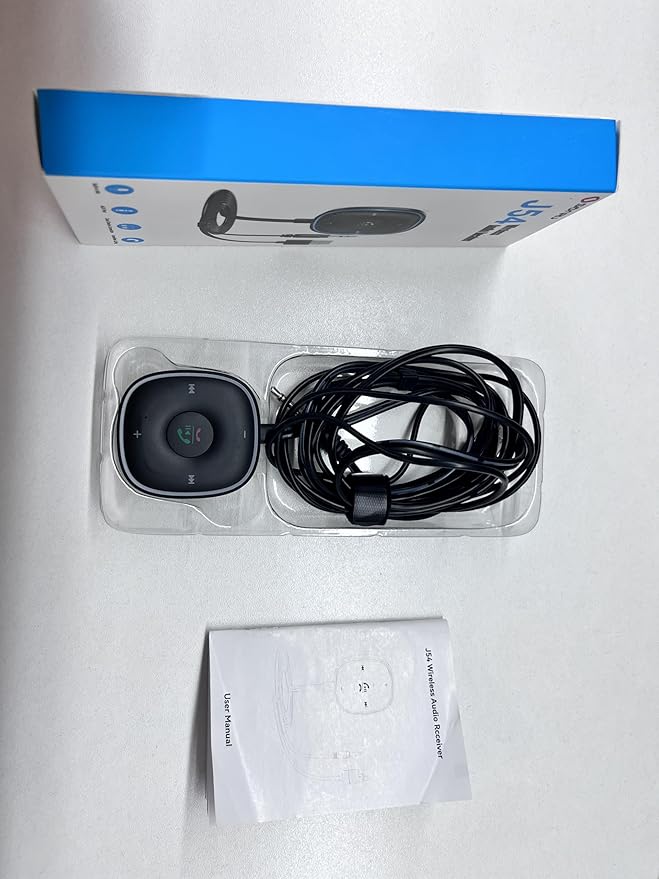 Bluetooth 5.3 Aux Car Adapter, SONRU Bluetooth Receiver for Car [Dual Connection & Mic Noise Cancellation], Aux Adapter with Plug-and-Play for Music/Hands-Free Calls/Stereo Audio