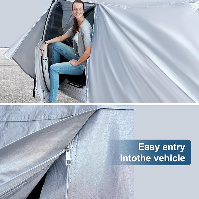 AUQDD 6-Layers Premium Hatchback Car Cover Waterproof All Weather Weatherproof UV Sun Protection Snow Dust Storm Resistant Outdoor Exterior Custom Form-Fit Full Padded Car Cover with Straps -173" K18