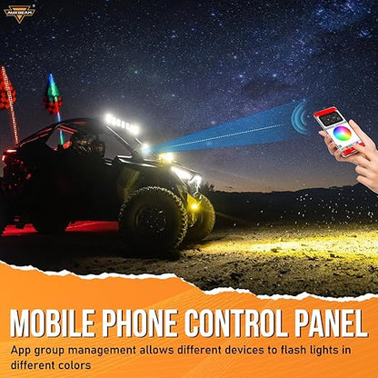 Auxbeam 6 Gang Switch Panel Bluetooth AR-600 RGB Large Button Auxiliary Switch w/Toggle Momentary Pulsed Switch Pod Backlit Off Waterproof 12-24V Panel Pod for UTV Boat Truck RV 2 Years Warranty