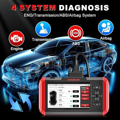 KINGBOLEN S800 OBD2 Scanner Diagnostic Tool,ABS SRS Engine at Automotriz Code Reader with 15 Resets,Oil SAS TPMS Gearbox Brake,FCA AutoAuth Automotive Scan Tool,AutoVIN,All Cars Lifetime F-Ree Update