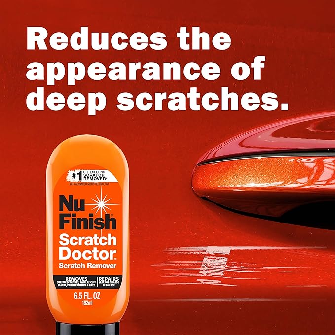 Nu Finish Exterior Car Care Kit with Scratch Doctor Car Scratch Remover (6.5 Fl Oz) and The Once a Year Car Polish (16 Fl Oz)
