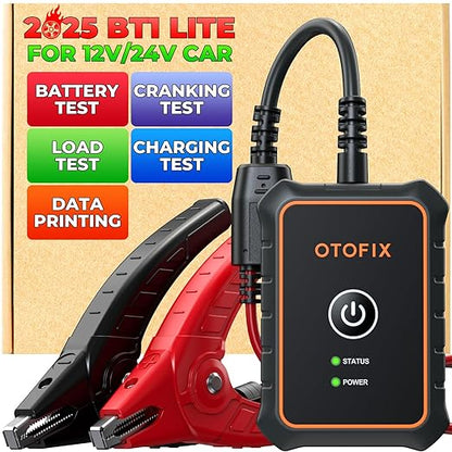 OTOFIX Car Battery Tester BT1 Lite, 6V 12V 100-2000 CCA Car Battery Analyzer, Auto Cranking Charging System Test Scan Tool, Battery Load Test,Use with D1/D1 Lite/D1 PROS/D1 MAX/IM1/IM2/Ultra