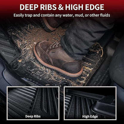 LASFIT Floor Mats&Trunk Mat for Toyota Camry 2025 Hybrid/LE/SE/XLE/XSE, All Weather Custom Fit TPE Floor Liners for Camry 2025 Front & Rear Full Set Car Mats, Black.