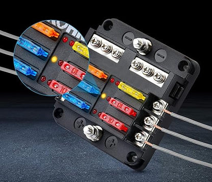 (80Pcs) 10 Amp Standard Fuse, 10A Car Blade Fuses for Car/RV/Truck/SUV/Motorcycle/Boat