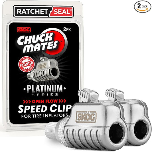 Chuck Mates™ Platinum (2 Pack) Quick-Connect with Patented RatchetSeal™ Technology for Tire Inflators Open-Type