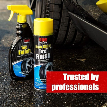 Stoner Car Care 91044-3PK Original More Shine Tire Finish for Tire and Wheel Care Creates a Long-Lasting, Rain-Resistant Tire Shine, Makes Faded Tires Look New, Non-Greasy Formula, 12 Oz, Pack of 3