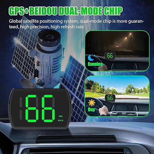 GPS Digital Speedometer for Car MPH, Golf Cart Universal HUD Speed Meter, Head Up Display Car Accessories with LED Large Font, Plug and Play for Car Truck Motor SUV All Vehicles