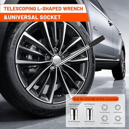 Universal Scissor Jack 2 Ton, 5.1"-16.9" Lifting Range Heavy Duty Car Jack Kit with Jack Pad, Portable Tire Changing kit with Lug Wrench, Tire Jack for Car SUV MPV