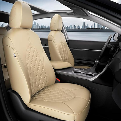 for Toyota Camry Seat Covers XLE XSE V6 2018 2019 2020 2021 2022 2023 2024 - Custom Fit Car Seat Covers Full Set, Breathable Waterproof Leather Seat Covers for Cars, Beige Not for Hybrid