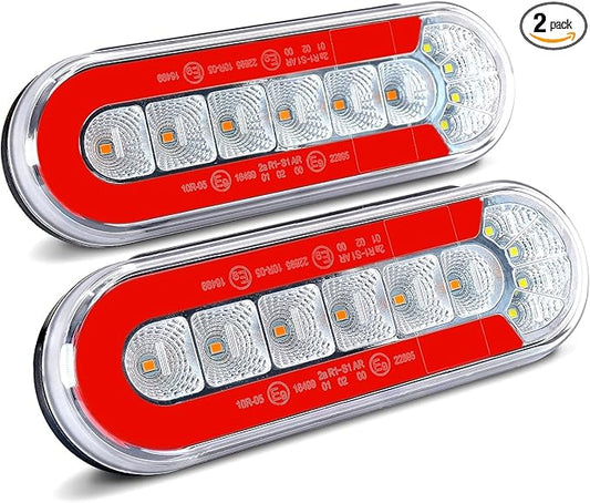 Agrieyes 6 Inch Oval LED Trailer Lights, Submersible Boat Trailer Light, with Brake, Turning Signal, Reverse Light, Backup Light, DOT Compliant