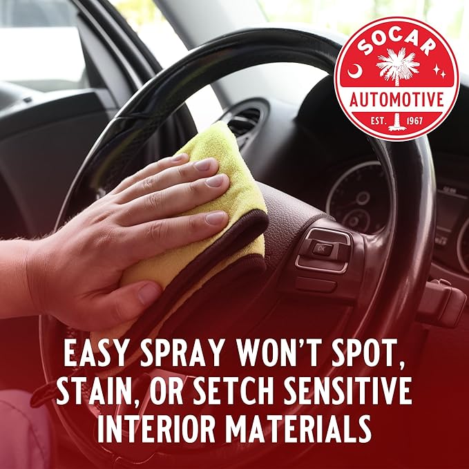 SOCAR Finishing Touch Interior Protectant - 16 fl oz, Professional Grade Dressing for Plastic, Vinyl, Leather. Restores New Car Look, Non-Greasy Residue, Blocks Dust, Harmful UV Rays, Pleasant Smell