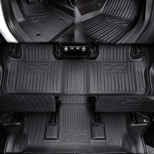 Floor Mats for 2017-2023 GMC Acadia (6-seat), All Weather TPE 2-in-1 Cargo Mat with Backrest Mat for Acadia Accessories