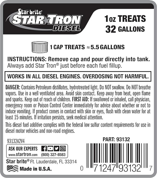 Star Tron Super Concentrated Diesel Formula - Stabilize & Rejuvenate Diesel, Biodiesel & All Regular Gasoline - 1 Oz Treats 32 Gallons