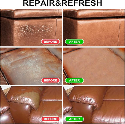 Leather Recoloring Balm,10oz Leather Color Restorer Leather Repair Kit for Furniture Car Leather Scratch Remover, Beige Leather Color Restorer for Couches,Leather Dye Paint for Faded