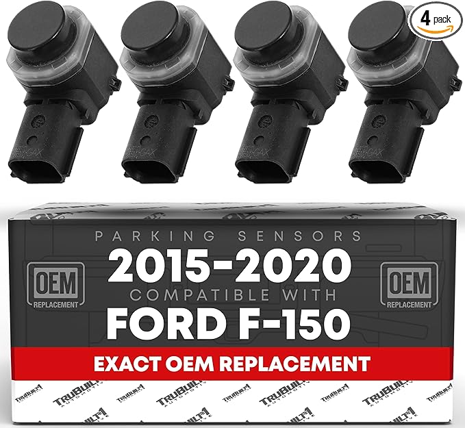 T1A Car Parking Sensors, 4 Pieces - Compatible with 2015-2020 Ford F-150 Super Duty - Front or Rear Bumper Parking Aid Sensor, Backup Reverse Parking Assist Kit - OEM FL3-Z15K859-AAPTM, HC3Z15K859A