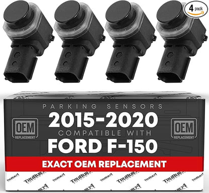 T1A Car Parking Sensors, 4 Pieces - Compatible with 2015-2020 Ford F-150 Super Duty - Front or Rear Bumper Parking Aid Sensor, Backup Reverse Parking Assist Kit - OEM FL3-Z15K859-AAPTM, HC3Z15K859A