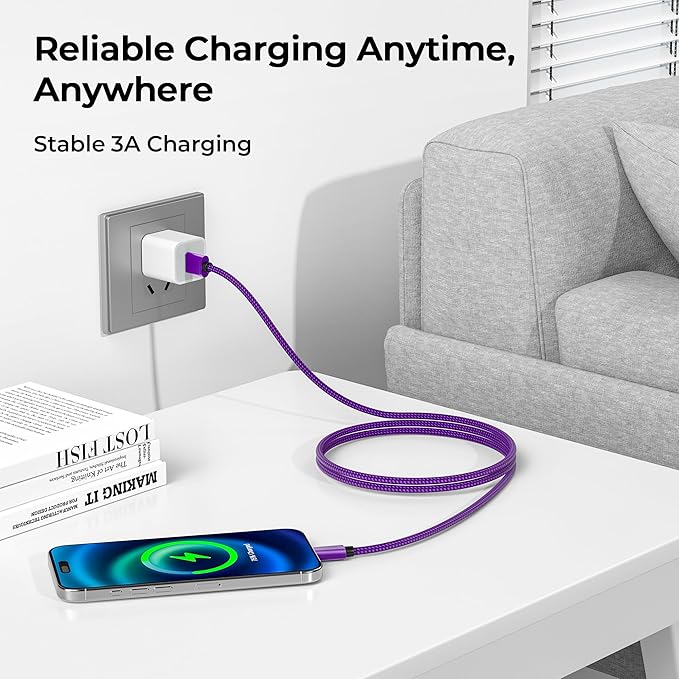Basesailor USB Type C Charger Cable 3-Pack 3.3/6.6/10FT,Charging Cord for Samsung Galaxy Tab A 10.1 A7 S8 S7 S6 S5E,Z Flip Fold,Note 20,S9 S10 S10E S23 S20 S21 S22 FE Lite Plus Ultra,Google Pixel