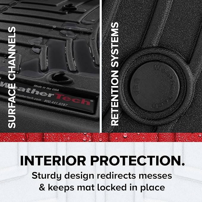 WeatherTech Custom Fit FloorLiners for Honda CR-V, CR-V Hybrid - 1st & 2nd Row (441780-1-2), Black