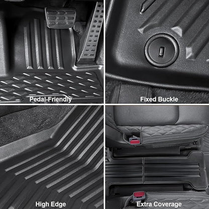 GALVAGNIATE Floor Mats for 2021-2024 2025 Kia Sorento 6-Seat/7-Seat (Not for Hybrid), All Weather TPE Floor Mat and 2-in-1 Cargo Liner with Backrest Mat for Sorento Accessories