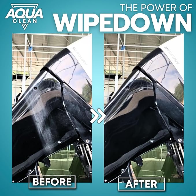 WIPEDOWN 3-in-1 Ceramic Waterless Wash & Quick Detailer | Boat Cleaner | Marine UV Protection, Long-Lasting, High-Gloss | Boats, RVs, Cars | Extend Wax, Coatings, & Sealants | Made in USA