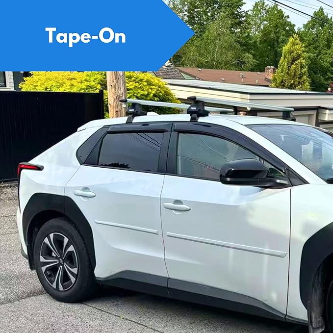 KPY Window Visor Compatible with Mitsubishi Mirage Hatchback 2014-2020, 4PC Rain Guard Side Window Vent Deflectors Tape-On Style, 2014 2015 2016 2017 2018 2019 2020