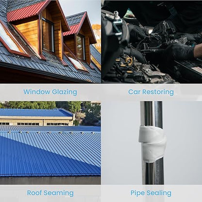 Black Butyl Tape RV Tape 3/4" x 30' x 1/8" Butyl Marine Sealant Tape, Window Glazing Putty Tape Double Sided Auto Butyl Tape Window Sealant Caulking Tape for Boat, EPDM Roof, Pool, 4Rolls