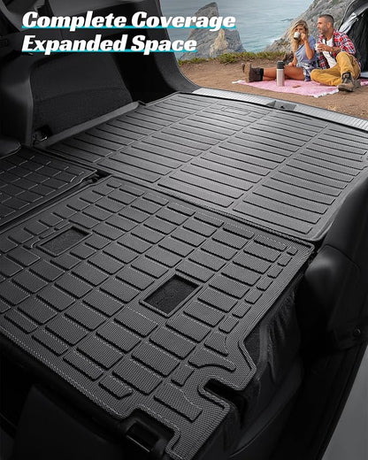 Floor Mats Full Set for Nissan Rogue 2021-2025 Accessories, All Weather Floor Mats Cargo Liner for Back of SUV, Rubber Mats for Car Floor, Custom Fit laser Tech Mat Heavy Duty Trunk Liner Black