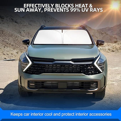 Windshield Sun Shade for Kia Sportage NQ5 2023-2025 Foldable Sunshade Custom Fit Front Window Car Interior Accessories Protector Blocks UV Rays