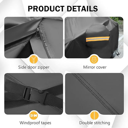 MORNYRAY Compatible with Chevy Corvette,Car Cover Outdoor Waterproof Sun Rain Snow Hail Protection with Driver Door Zipper (Black, Custom Fit Chevy Corvette)