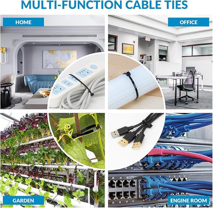 XINGO 12 Inch Black Zip Ties 1200 PCS, 75 LBS Tensile Strength, UV Resistant Cable Ties, Premium Self-locking Plastic Ties for Indoor and Outdoor Use
