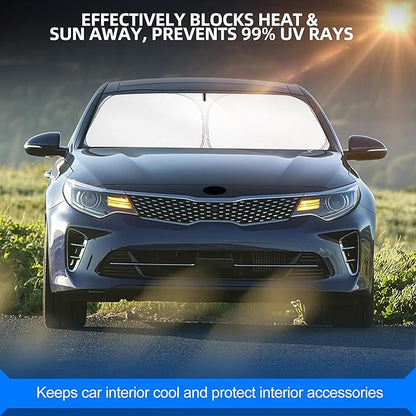 Windshield Sun Shade for Kia Optima 2016-2020 Foldable Sunshade Custom Fit Front Window Car Interior Accessories Protector Blocks UV Rays