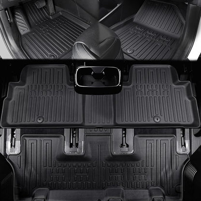 Floor Mats for Kia Telluride 2020-2024 2025 7-seat/8-seat Trunk Mat with Backrest Mat, All Weather TPE Cargo Liner Back Seat Cover Protector for 2025 Kia Telluride Car Accessories