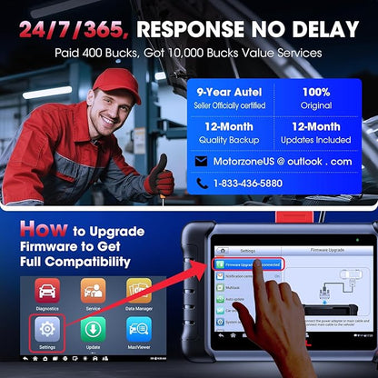 Autel Scanner MaxiCOM MK808S: 2025 Bidirectional Tool as MK808BT Pro MX808S M808Z, Work as MaxiCheck MX900 MK900BT, 28+ Service, Active Test, All System Diagnose, Injector Coding, FCA Autoauth OS 11