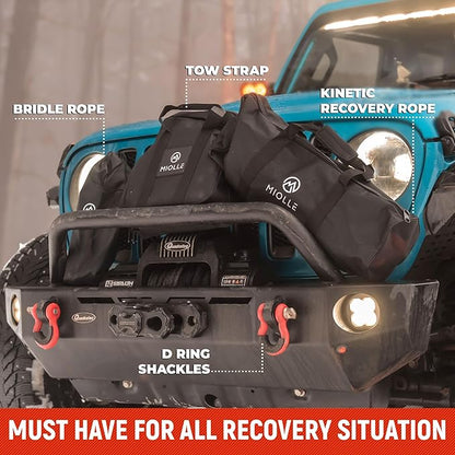 MiolleGear Kinetic Recovery Rope 1" x30' - Heavy Duty Offroad Snatch Strap - Includes 2 Soft Shackle for UTV, ATV, Truck, Car, Jeep, Tractor - Ultimate Recovery Gear