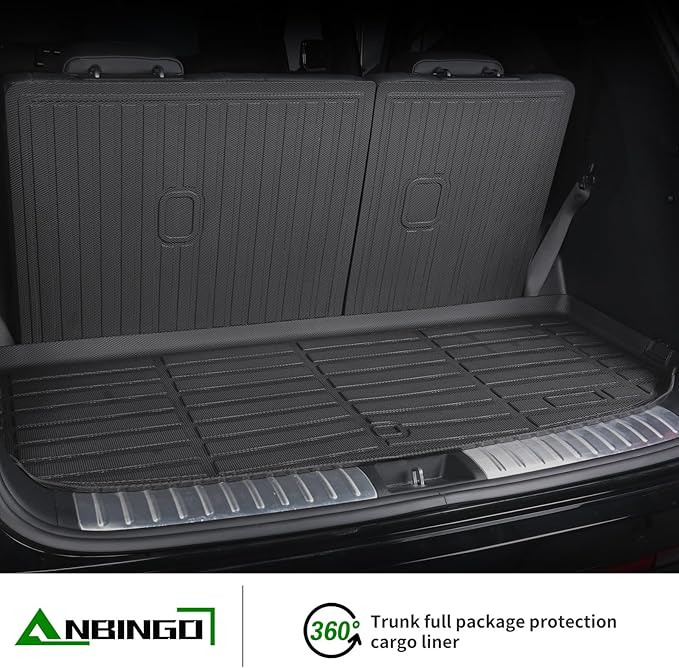 ANBINGO®Floor Mats & Cargo Liner & SeatBack Fit for Honda Pilot 2009-2015 Full Set Waterproof Car Mats All Weather Guard TPE Pilot Mats Set Black
