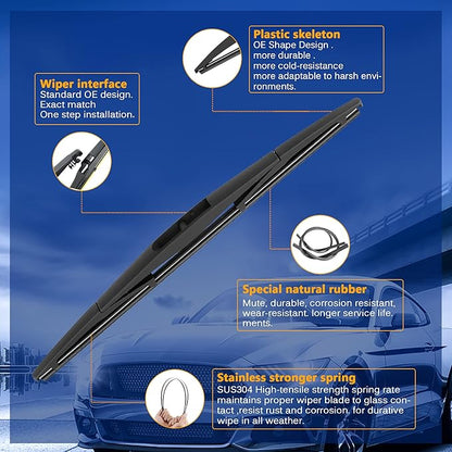 Windshield Wiper Blades Replacement for Acura MDX 2014 2015 2016 2017 2018 2019 2020 Original Factory Quality Front Rear Wipers Blade Set for Car - 26" 20" 14" (Piece of 3)