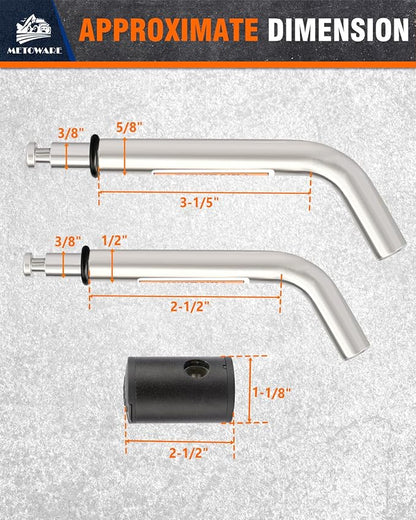 METOWARE Right-Angle Receiver Lock for Class I-IV, Stainless Steel, 1/2” and 5/8” Dual Bent Pin, Compatible with Most Hitches for Trailer Truck Car