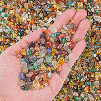 0.5 Lb/230g Colorful Agate Aquarium Fish Tank Gravel Rocks, Crushed Stone Crystal Chips Bulk Natural Gemstones Pebbles Irregular for Aquarium, Vase Fillers, Succulent Plants Decor