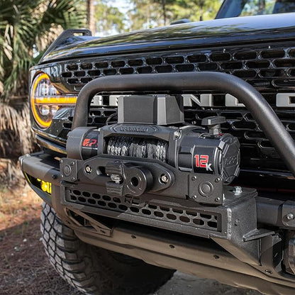 OPENROAD 12000 lb Recovery Winch with Synthetic Rope and 2 Wireless Remotes - IP68 Waterproof 12V Electric Winch for Jeep, SUV, Truck & Trailer - Panther Series 3S
