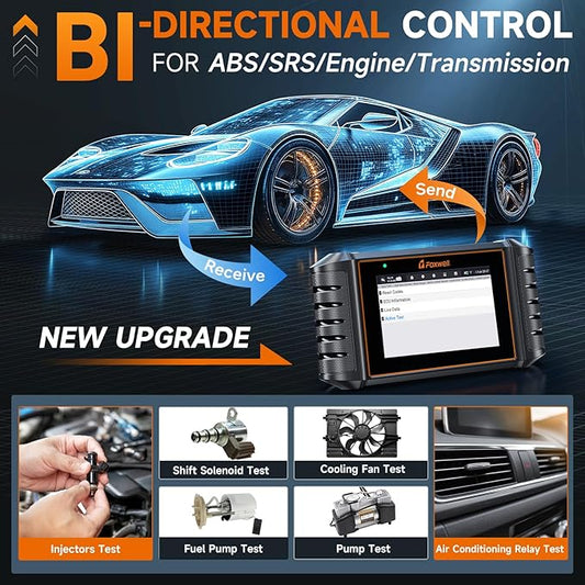 FOXWELL OBD2 Scanner NT716 Bidirectional Scan Tool, ABS SRS Transmission Engine, 9 Resets, Car Diagnostic Scanner with ABS Bleeding/SAS/Oil Light/EPB/BMS/DPF/Throttle Relearn/Injector, Black