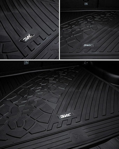 3W Cargo Liner Fit for Jeep Grand Cherokee 2013-2021/ Grand Cherokee WK 2022 2023(Non L) TPE All Weather Custom Fit Heavy Duty Trunk Mat, Black