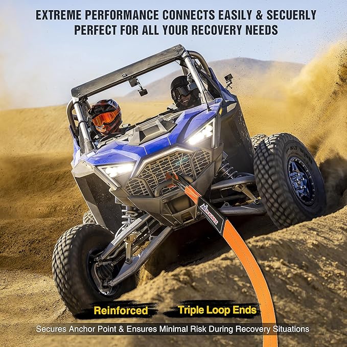 Nilight 3" x 20' Recovery Tow Strap Lab Tested 31,500lbs Break Strength Heavy Duty Off Road Straps with Triple Reinforced Loop Emergency Towing Rope of Mind for SUV, UTV, ATV, Truck, 2 Years Warranty