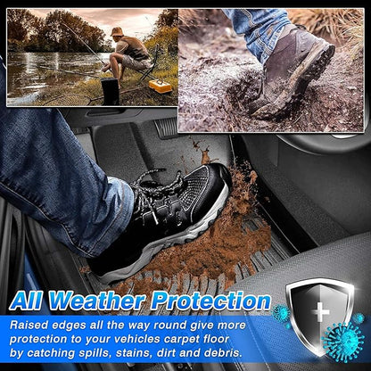 Cartist Floor Mats Fits for Ford Ranger 2019 2020 2021 2022 2023 Accessories All Weather Floor Mat for Ranger Super Crew Floor Liner Heavy Duty Black