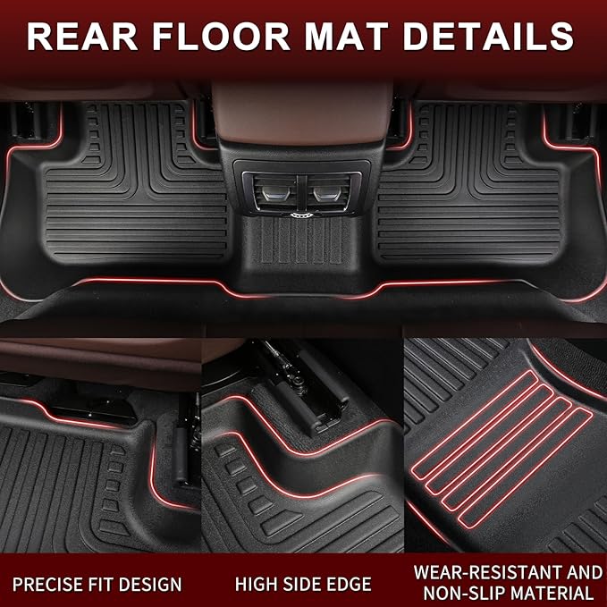 Wayhigh-All Weather Floor Mats and Cargo Mat Set Fit for Nissan Ariya 2025 2024 2023, TPE Car Mats Waterproof Anti-Slip Rubber Floor Liners for Ariya Accessories