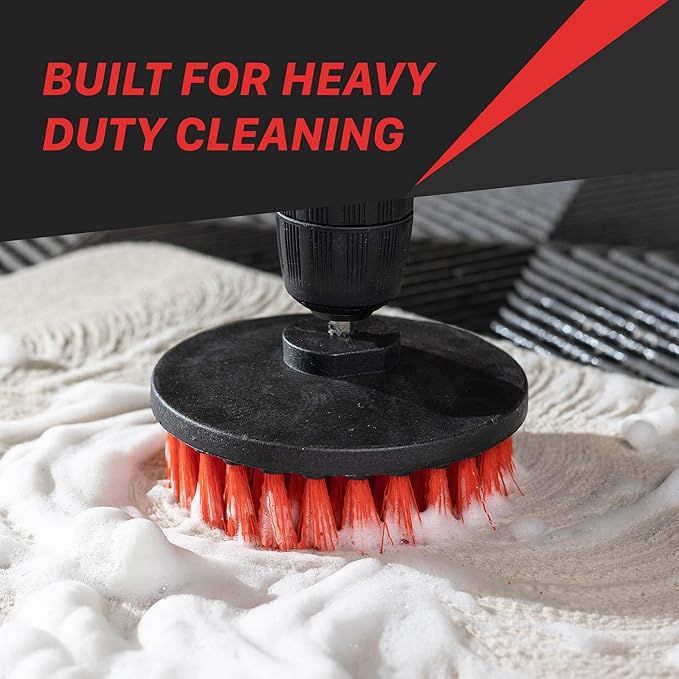 Maxshine M8 Medium-Duty Upholstery Carpet Brush with Drill Attachment - Removes and Scrubs Grime, Stains, and Spots from All Types of Upholstery and Carpets in Leather and Fabric (2")